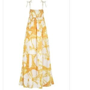 SWF- SHIRRED SPAGHETTI STRAP MAXI DRESS